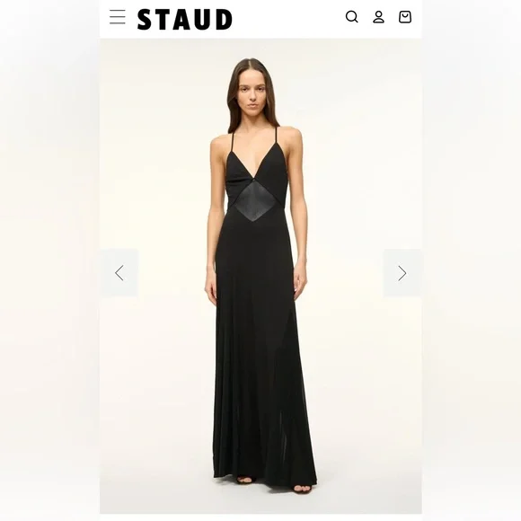 STAUD | Dresses | Staud Black Fleur Evening Dress